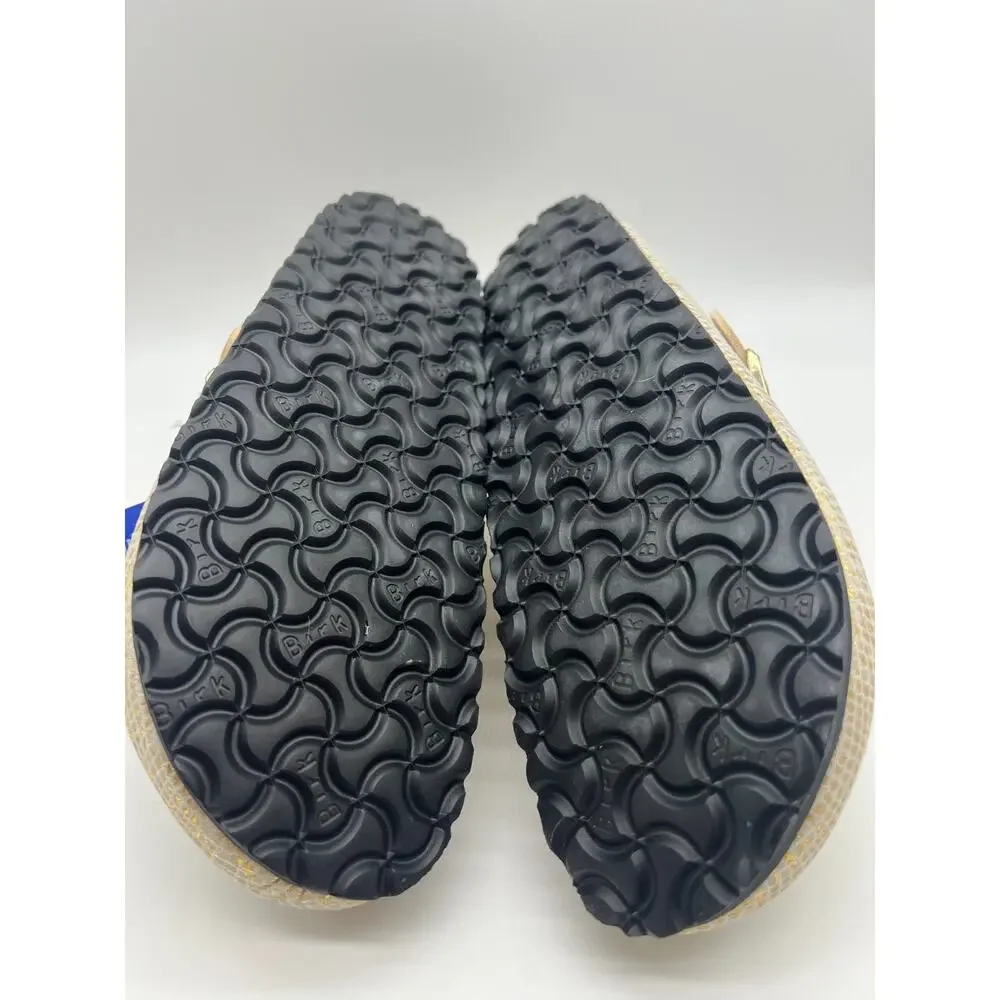 Birkenstock Boston Clogs Men's Size 10 Shiny Gold Python Eggshell New
